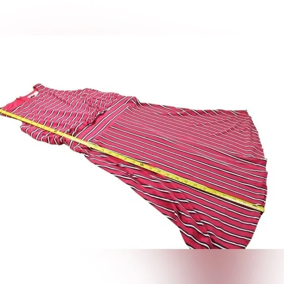 Ann Taylor Loft Women's Red, Black & Red Sleeveless Striped Dress Size MP - Picture 7 of 11